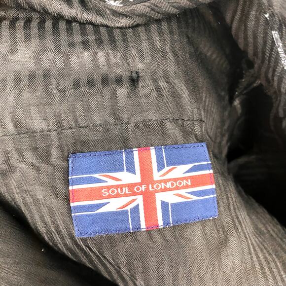 SOUL OF LONDON Men's Slim Fit Dress Pants 31R Black Windowpane Stretch NWOT - Picture 8 of 8